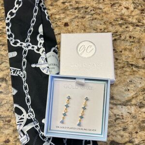 NWT gold cake earrings&Tiffany Co twirly